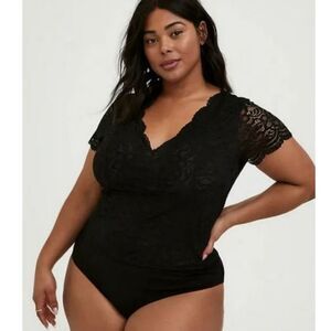 Torrid Black Lace Bodysuit Size 5X